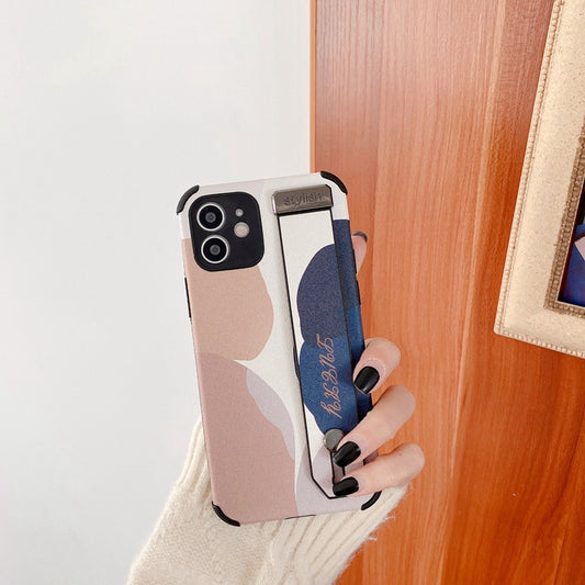 Morandi Color Wrist Band Silicone Phone Case